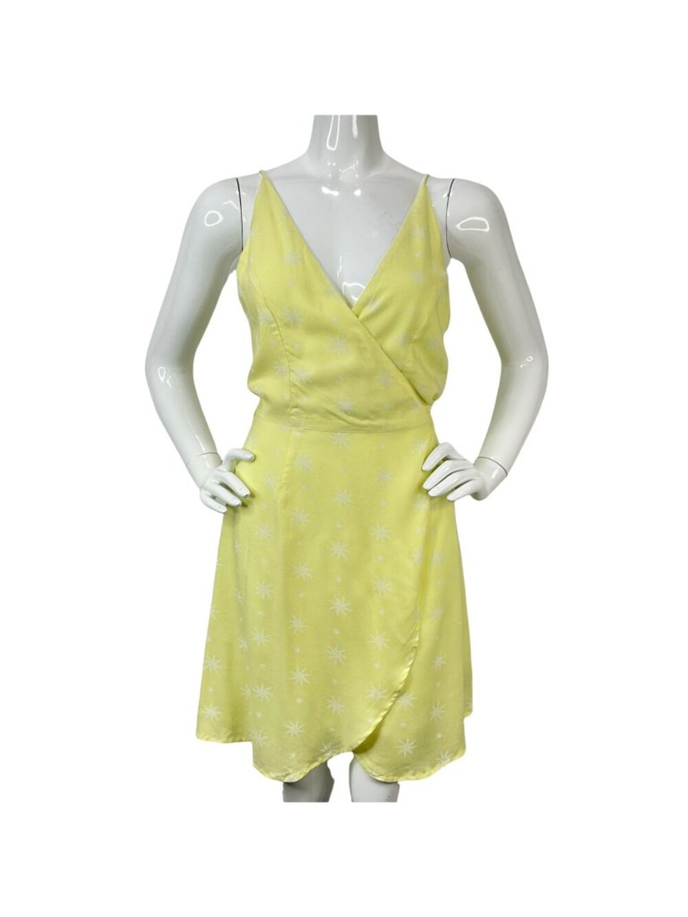 Volcom Dress Womens Size S Yellow Things Changing Wrap Starfish Visco Nwt $49